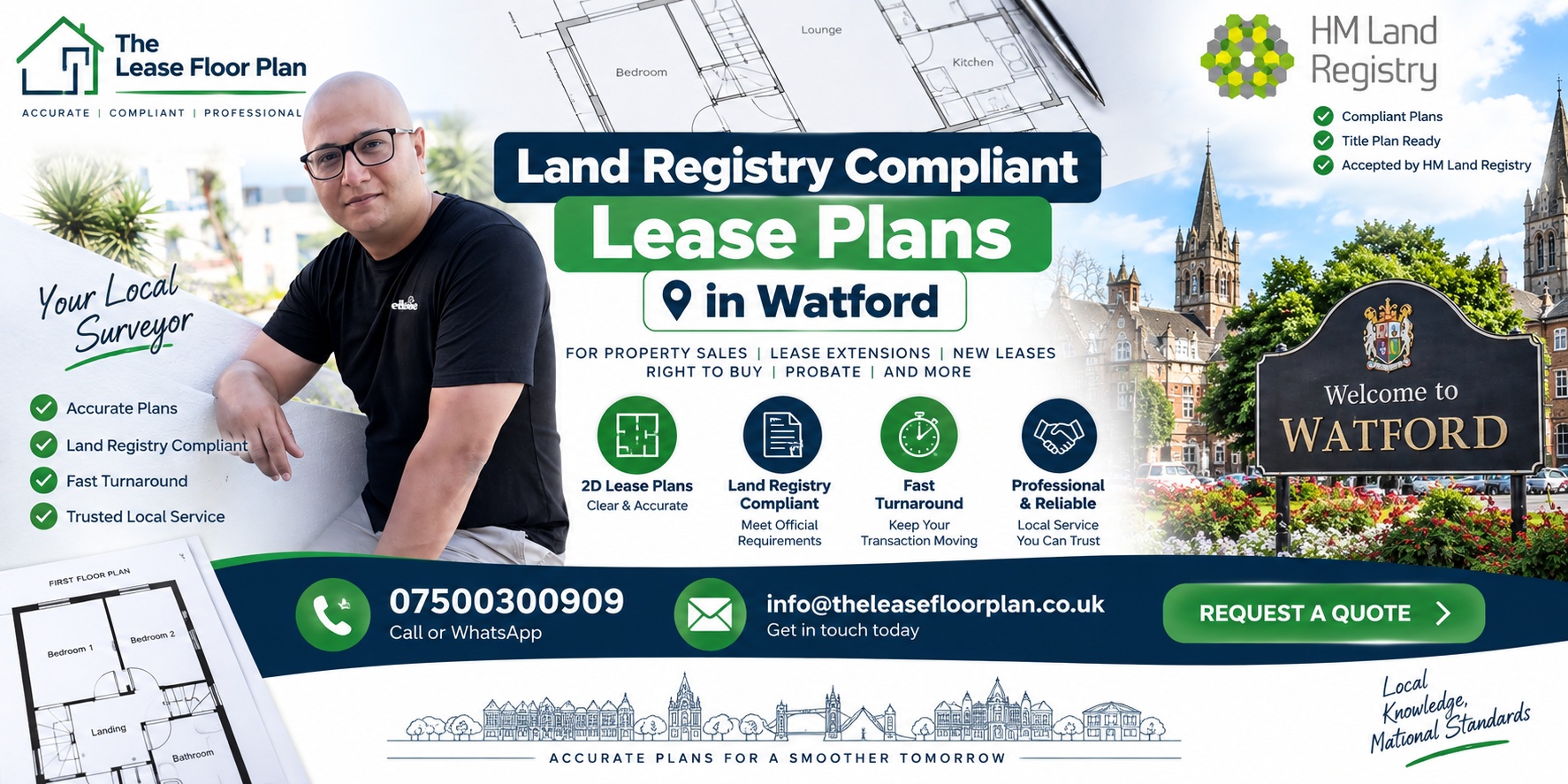 Land Registry Compliant Lease Plan in Watford